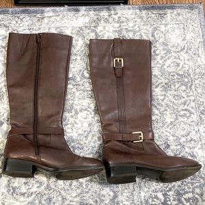 Ralph Lauren brown leather knee high boots